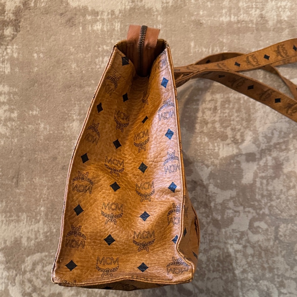 MCM Cognac Monogram Tote Bag - Picture 6 of 15